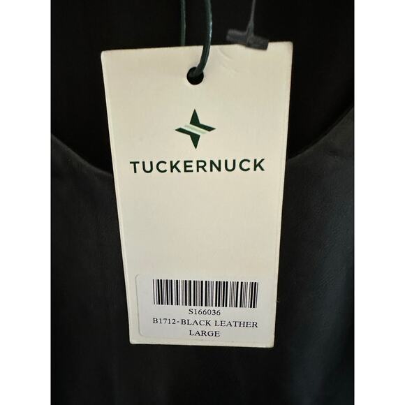 Tuckernuck Ariella Black Faux Vegan Leather Dress Large NEW - Picture 8 of 10